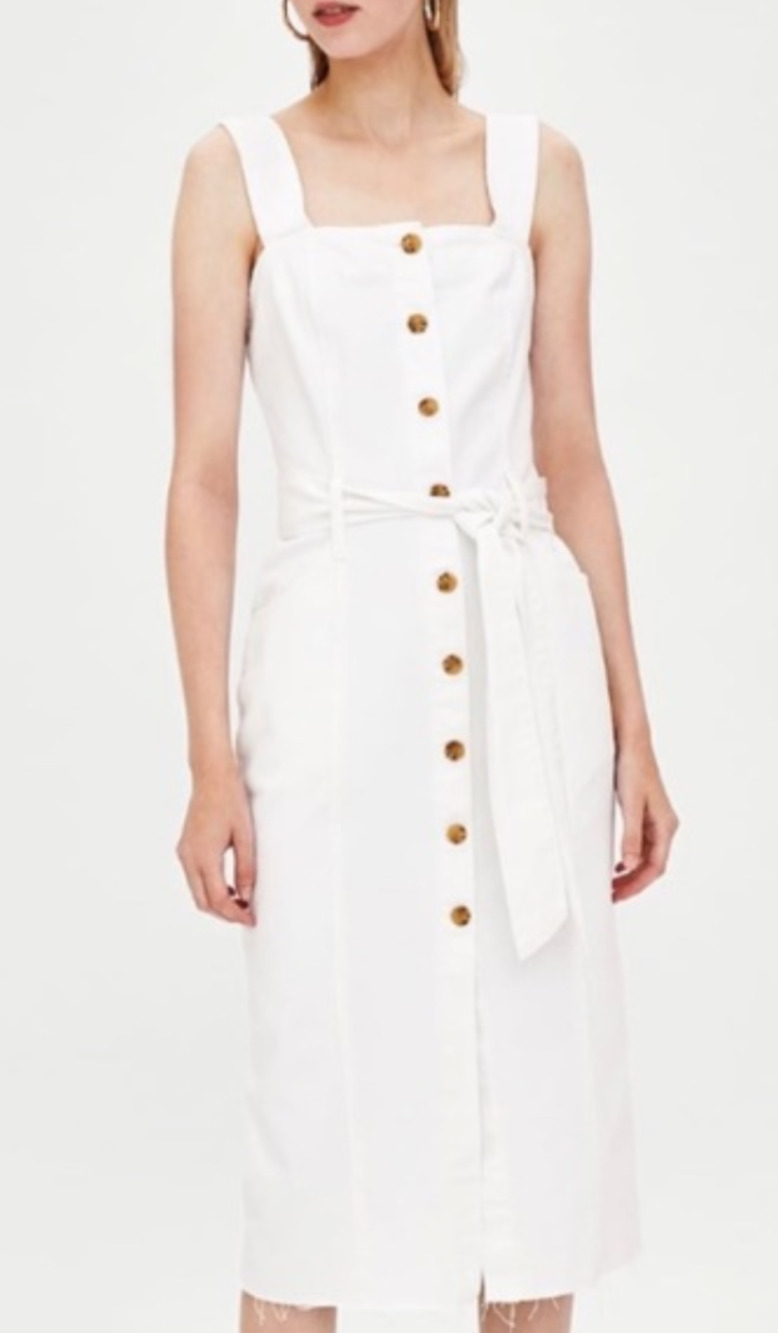 Loft White Linen Dress NEW!